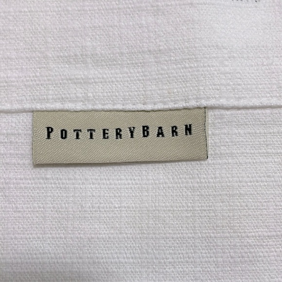 4 Pottery Barn Textured Cotton Curtain White Drapes 51”x 80” Tie Tops 19” - Picture 7 of 7